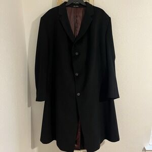 Jean-Paul Germain Wool Blend Overcoat Jeffrey Cut Men's Coat 60L Black 💼